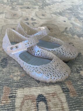 Mini Melissa Campana GirlsPearl-blue Jelly Mary Jane Shoes with Adjustable Strap